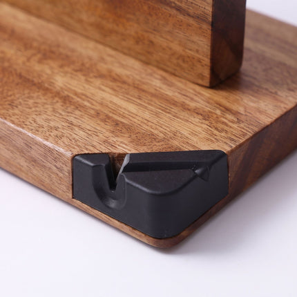 Magnetic Acacia Wood Knife Block, Double-Sided, Brown