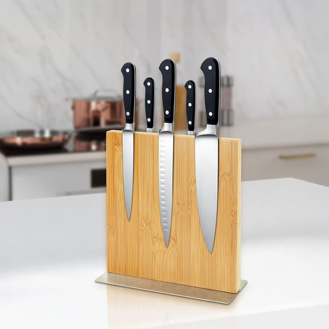 Magnetic Bamboo Knife Block – Reversible Holder