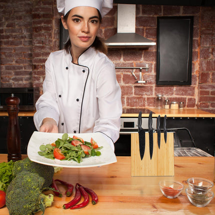 Magnetic Bamboo Knife Block – Space-Saving Kitchen Storage