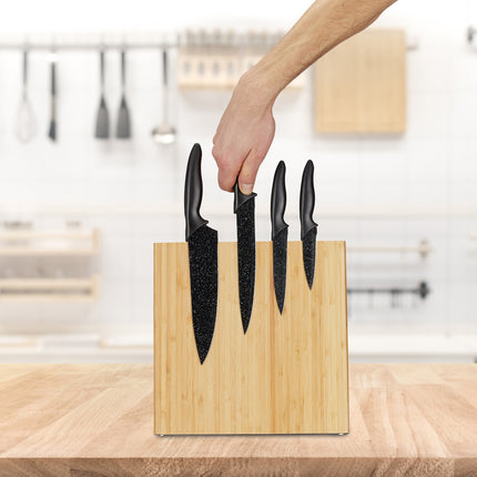 Magnetic Bamboo Knife Block – Space-Saving Kitchen Storage