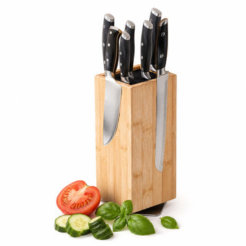 Magnetic Bamboo Knife Block with Bristle Insert