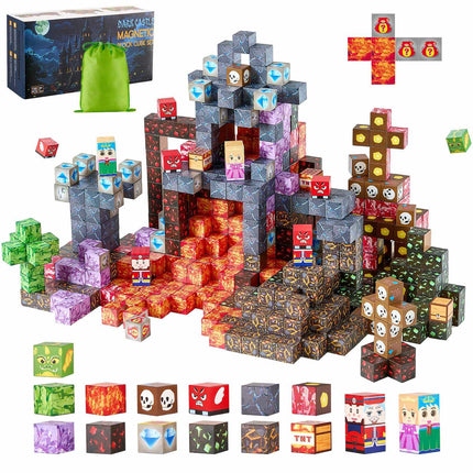 Magnetic Blocks, 150-Piece Castle Building Cubes, Age 3+