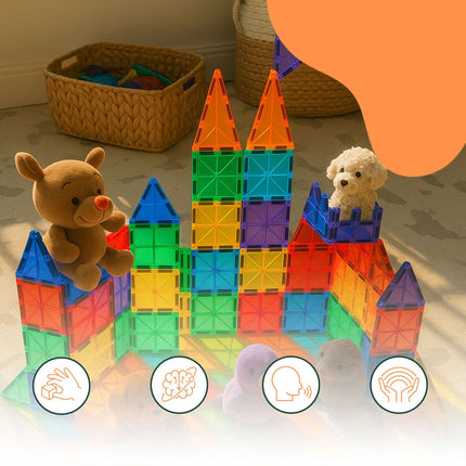 Magnetic Building Blocks Set – 100 Pieces, Geometric Shapes