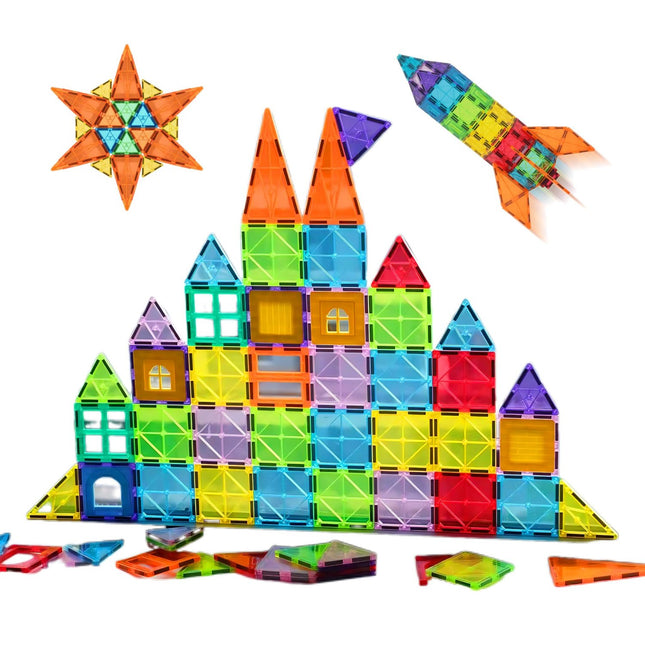 Magnetic Building Blocks Set – 100 Pieces, Geometric Shapes