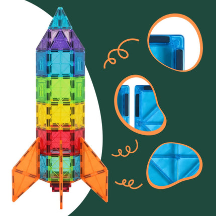 Magnetic Building Blocks Set – 100 Pieces, Geometric Shapes