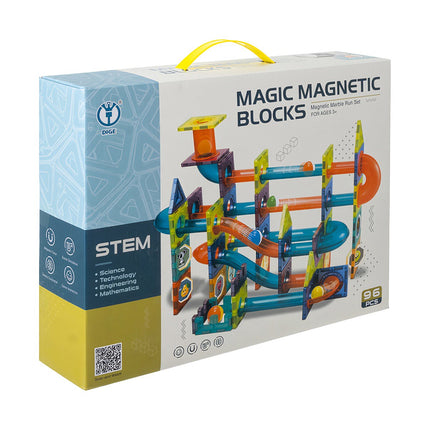 Magnetic Building Blocks Set, 96 Pieces, Ball Track Toy