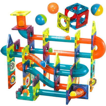 Magnetic Building Blocks Set, 96 Pieces, Ball Track Toy