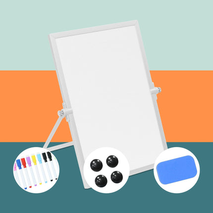 Magnetic Desk Whiteboard, Double-Sided, With Accessories