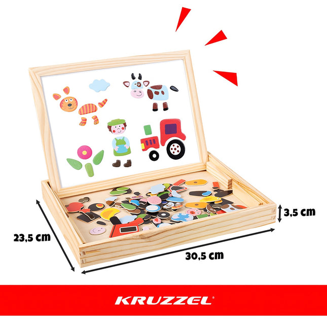 Magnetic Double-Sided Educational Board, 108 Pieces