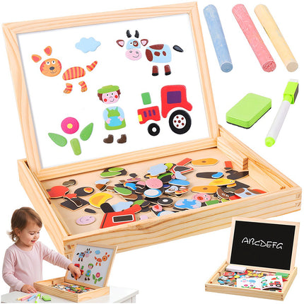 Magnetic Double-Sided Educational Board, 108 Pieces