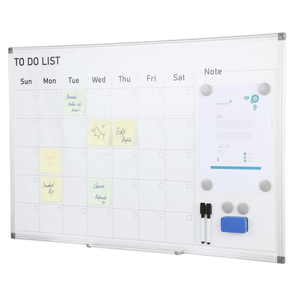 Magnetic Dry Erase Monthly Calendar Board, 36 x 24 in