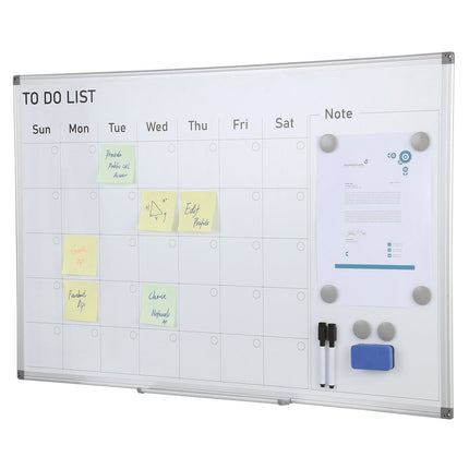 Magnetic Dry Erase Monthly Calendar Board, 36 x 24 in