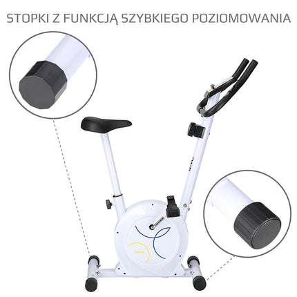 Magnetic Exercise Bike, Adjustable Resistance, White