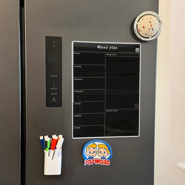 Magnetic Fridge Meal Planner, Weekly Organizer, Wipeable Surface