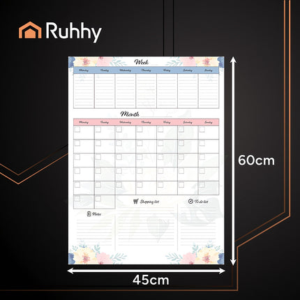 Magnetic Fridge Planner, Large 60x45cm, Dry Erase
