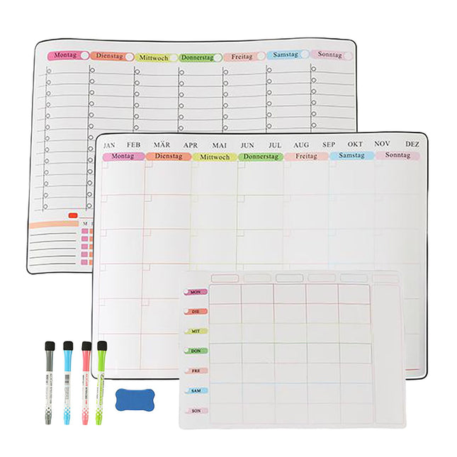 Magnetic Fridge Whiteboard Set, 3 Planners, 4 Pens