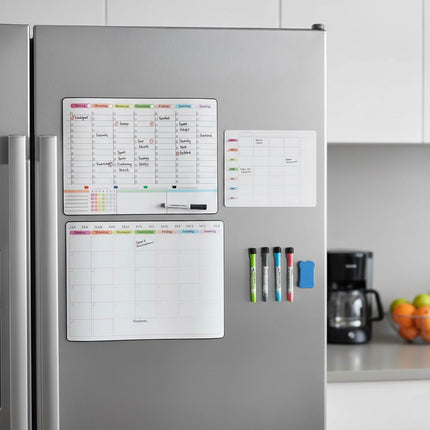 Magnetic Fridge Whiteboard Set, 3 Planners, 4 Pens