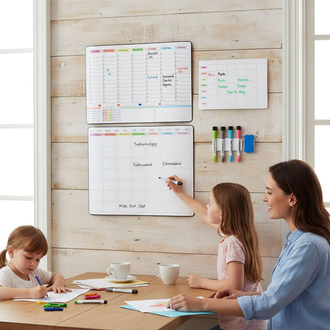Magnetic Fridge Whiteboard Set, 3 Planners, 4 Pens