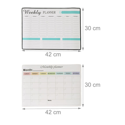 Magnetic Fridge Whiteboard Set, Weekly & Monthly Planners
