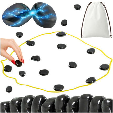 Magnetic Game Stones Set, 20 Pcs with Bag and String