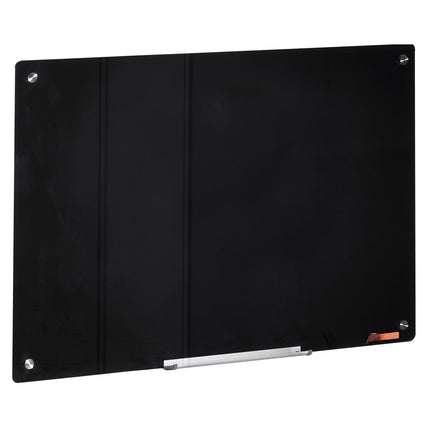 Magnetic Glass Whiteboard 36 x 24, Frameless, Black
