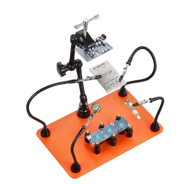 Magnetic Helping Hands Soldering Station – 4 Arms, Hot Air Holder