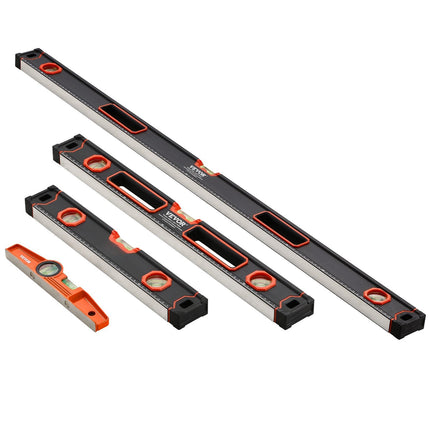 Magnetic Level Set, 4-Piece 10-48 Inch, Lighted Vials