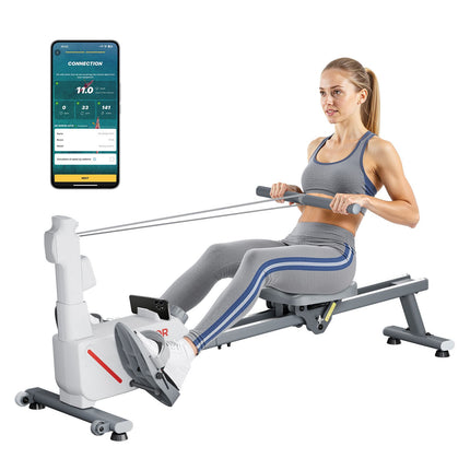 Magnetic Rowing Machine, 16-Level Resistance, Foldable, 350 lb