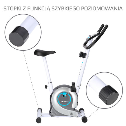 Magnetic Stationary Bike, White, Adjustable Resistance