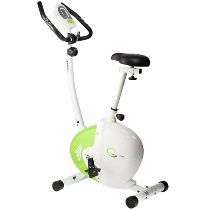 Magnetic Stationary Bike, White-Green, Home Fitness