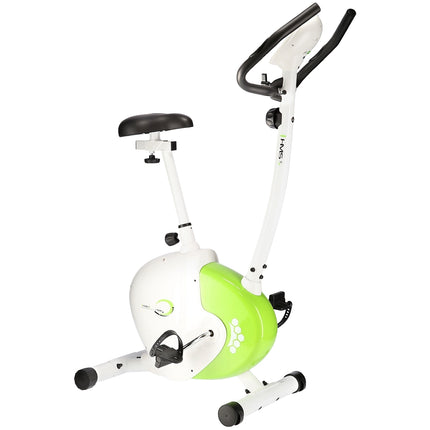 Magnetic Stationary Bike, White-Green, Home Fitness