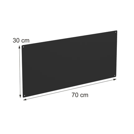 Magnetic Steel Wall Board, 70x30 cm, Black, Wipe-Clean