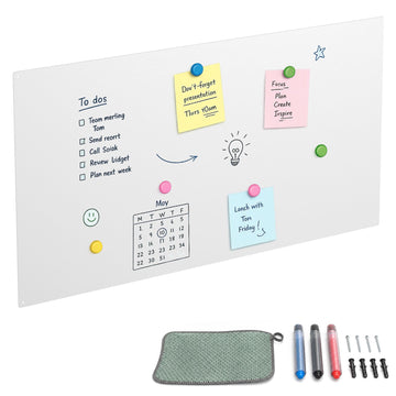 Magnetic Steel White Board, 50x100 cm, Wipe-Clean Surface