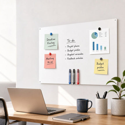 Magnetic Steel White Board, 50x100 cm, Wipe-Clean Surface