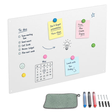 Magnetic Steel White Board, 50x30 cm, Wipe-Clean Surface