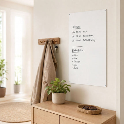 Magnetic Steel White Board, 60x40 cm, Wipe-Clean Surface