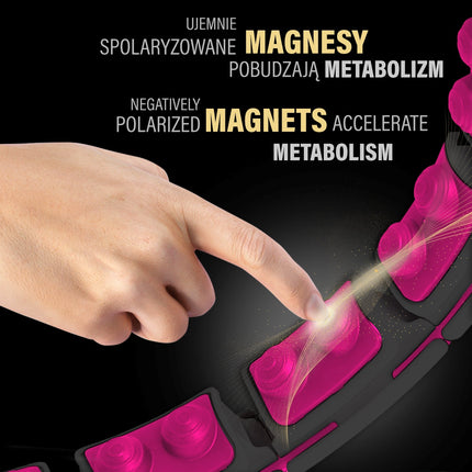 Magnetic Weighted Hula Hoop, Black/Pink, with Counter