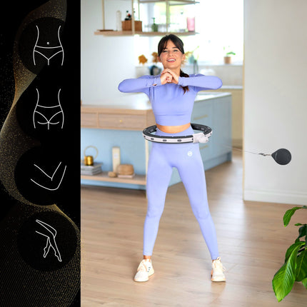 Magnetic Weighted Hula Hoop with Counter, Black