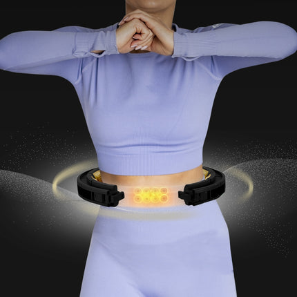 Magnetic Weighted Hula Hoop with Counter, Black/Gold