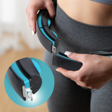 Magnetic Weighted Hula Hoop with Counter, Black/Turquoise