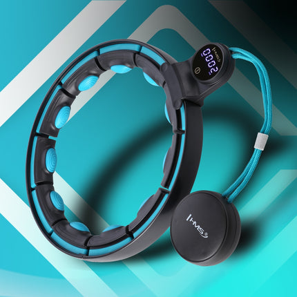 Magnetic Weighted Hula Hoop with Counter, Black/Turquoise