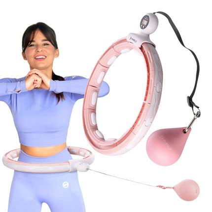 Magnetic Weighted Hula Hoop with Counter, Pink