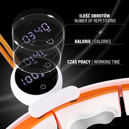 Magnetic Weighted Hula Hoop with Counter & Slimming Belt