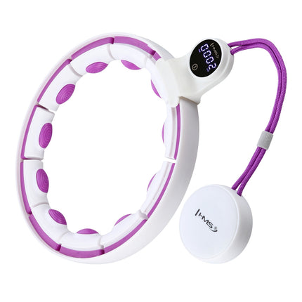 Magnetic Weighted Hula Hoop with Counter, White/Violet