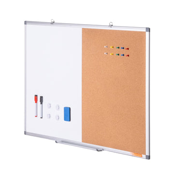 Magnetic Whiteboard and Cork Board Combo, 36x24 In