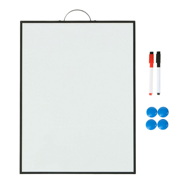 Magnetic Whiteboard with Markers & Magnets, Wall-Mountable