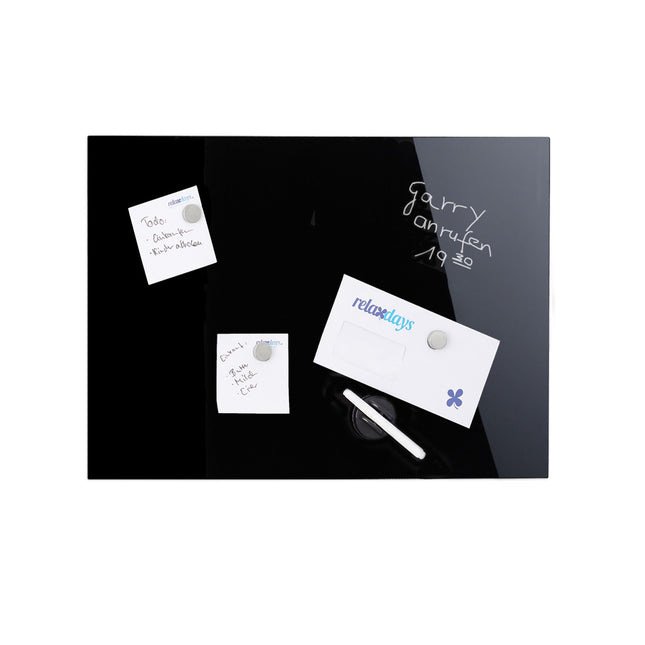 Magnetic board in black glass