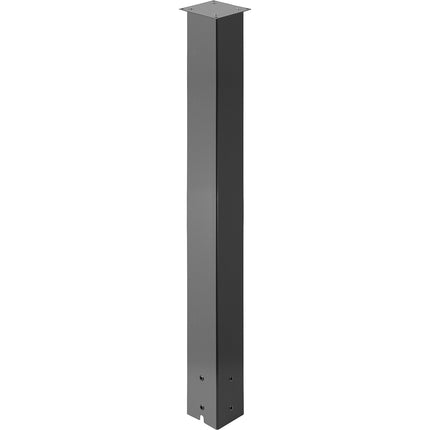 Mailbox Post Stand, 43 Inch Powder-Coated Steel, Black