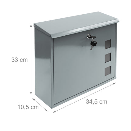 Mailbox metal with 3 viewing windows