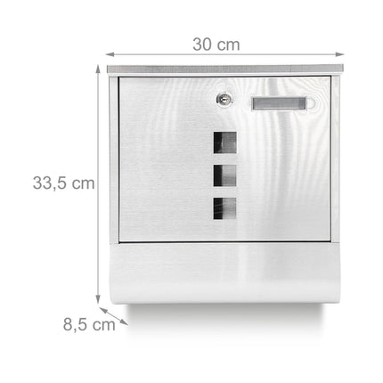 Mailbox stainless steel with magazine compartment